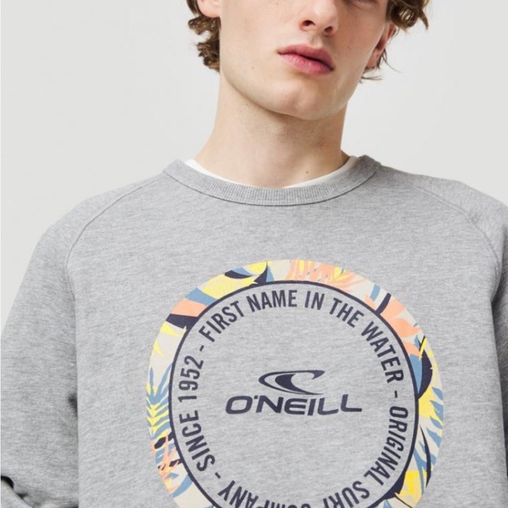 O'Neill Mens Makena Crew Sweatshirt Silver Melee